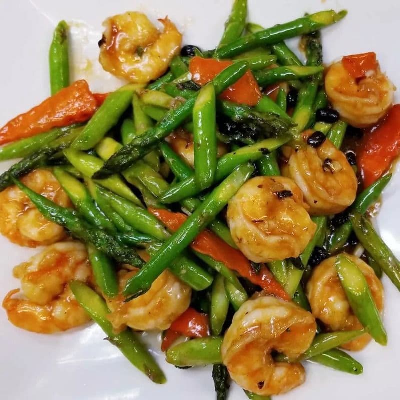 320. Asparagus Shrimp Black Bean Garlic Sauce